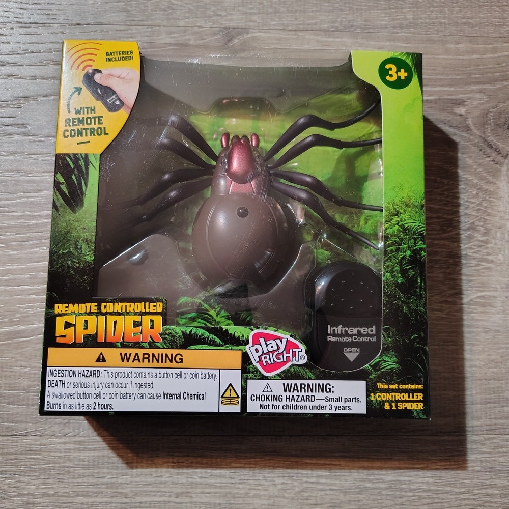Remote Controlled Spider Play Right Infrared Lights Up Moveable Parts‎ Toy 3+